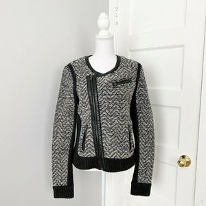 Rag and Bone Wool Leather Trim Moto Jacket Size L